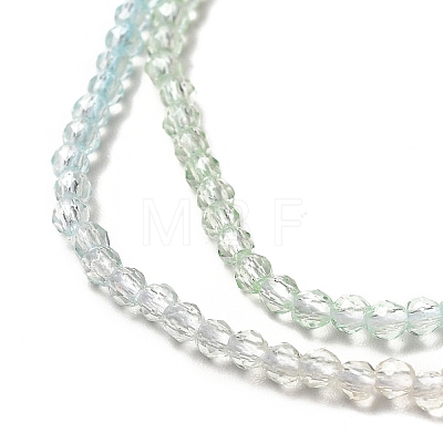 Transparent Gradient Color Glass Beads Strands GLAA-H021-01A-18-1