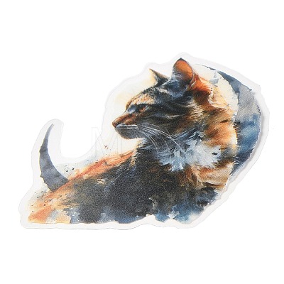 20Pcs Moonlit Cat Waterproof PET Self-Adhesive Decorative Stickers DIY-M053-04D-1