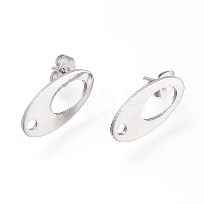 Non-Tarnish 201 Stainless Steel Stud Earring Findings STAS-L232-111P-1