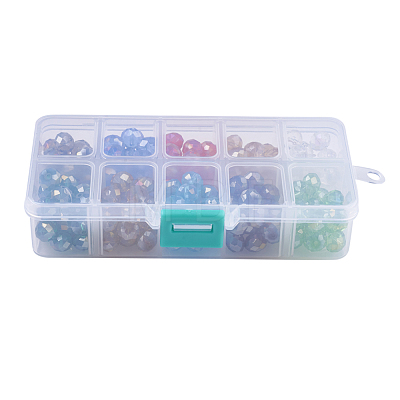 10 Colors Electroplate Glass Beads Strands EGLA-JP0001-02-10x7mm-1