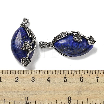 Dyed Natural Lapis Lazuli Horse Eye Pendants G-F766-01AS-05-1