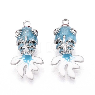 Brass Enamel Pendants KK-T071-27P-04-1