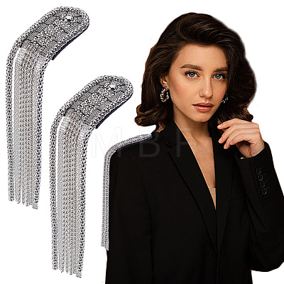 2Pcs Iron Tassel Chain Shoulder Epaulettes DIY-HY0003-58P-1