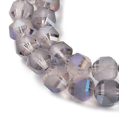 Electroplate Transparent Glass Beads Strands EGLA-I018-HR01-1