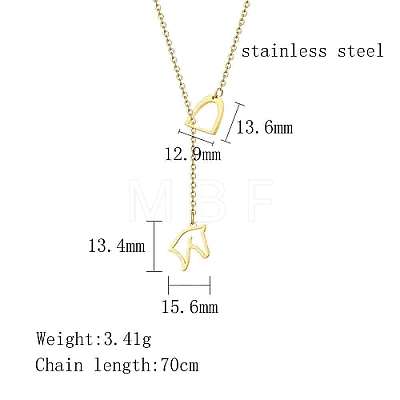 Stainless Steel Lariat Necklaces JR3164-1-1