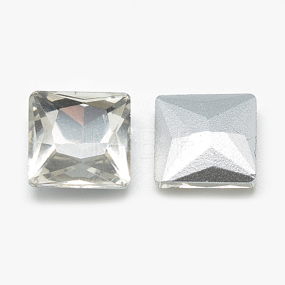 Pointed Back Glass Rhinestone Cabochons RGLA-T027-14x14mm-01-1