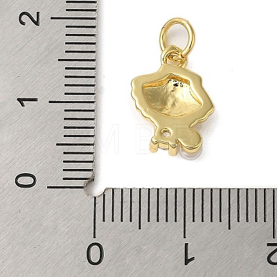 Rack Plating Brass Micro Pave Cubic Zirconia Charms KK-P279-15G-1