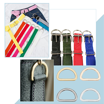 WADORN 20Pcs 4 Colors Alloy Bag Strap Adjuster Buckles FIND-WR0009-97-1