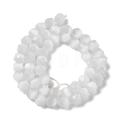 White Cat Eye Beads Strands G-Q169-E10-01-1