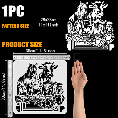 PET Hollow Out Drawing Painting Stencils DIY-WH0391-0783-1