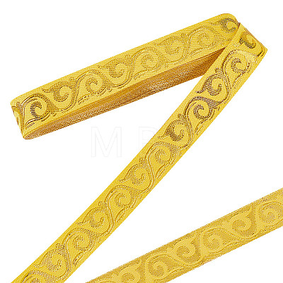 7M Polycotton Jacquard Flower Ribbon DIY-WH0568-58B-1