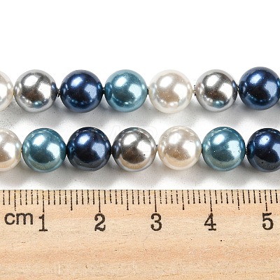 Electroplated Shell Pearl Beads Strands X-SHEL-F008-03B-07-1