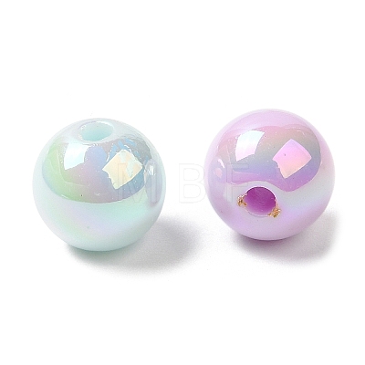 UV Plating Rainbow Iridescent Acrylic Beads PACR-K003-02A-1