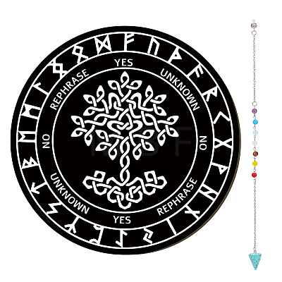 1Pc Chakra Gemstones Dowsing Pendulum Pendants FIND-CN0001-15F-1