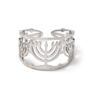 Non-Tarnish 304 Stainless Steel Open Cuff Rings RJEW-Q808-05P-1