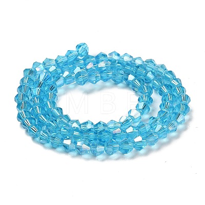 Transparent Electroplate Glass Beads Strands GLAA-F029-3mm-A19-1