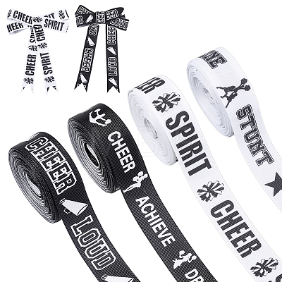 4 Rolls 4 Styles Polyester Ribbons OCOR-WH0077-132-1