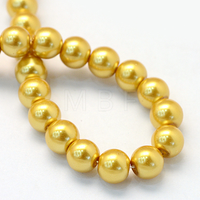 Baking Painted Pearlized Glass Pearl Round Bead Strands X-HY-Q003-10mm-31-1