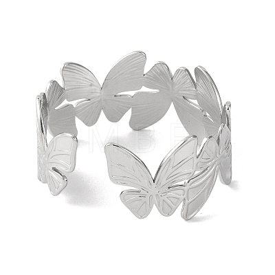 Butterfly 304 Stainless Steel Bangles for Women BJEW-B104-05P-1