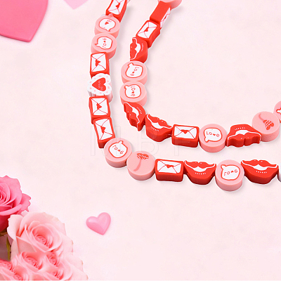 270Pcs Valentine's Day Handmade Polymer Clay Beads Strands CLAY-PA0001-52-1
