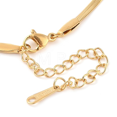 304 Stainless Steel Shell Pearl Flat Snake Chain Bowknot Pendant Necklaces NJEW-Z046-04G-1