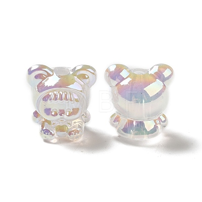 UV Plating Rainbow Iridescent Acrylic Beads PACR-M002-01F-1