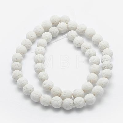 Natural Lava Rock Beads Strands X-G-F531-6mm-G17-1