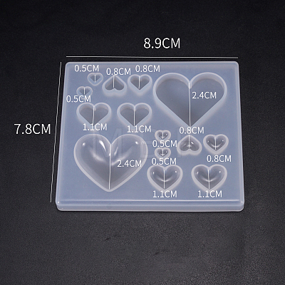 DIY Heart Cabochon Silicone Molds SIMO-PW0001-007-1