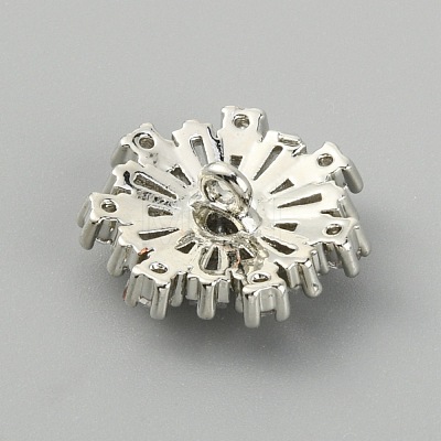 Brass Micro Pave Clear Cubic Zirconia Shank Buttons DIY-WH0304-334-1