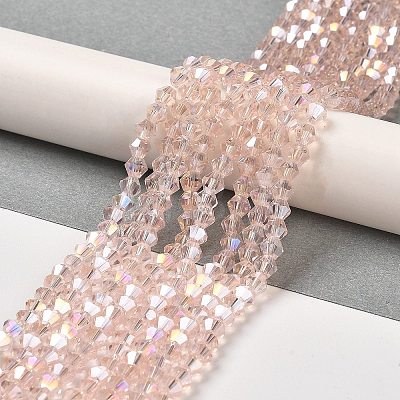 Transparent Electroplate Glass Beads Strands EGLA-A039-T4mm-B26-1