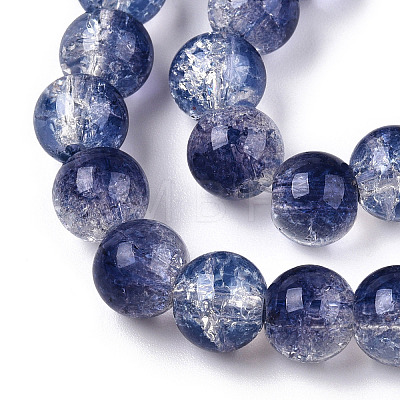 Transparent Crackle Baking Painted Glass Beads Strands X-DGLA-T003-01C-02-1
