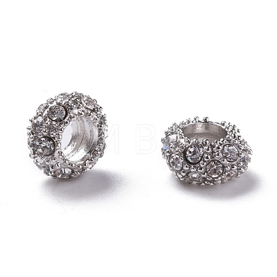 Alloy Rhinestone European Beads X-CPDL-H998-18-1