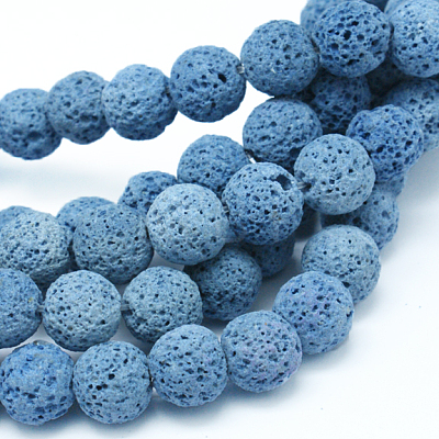 Natural Lava Rock Round Bead Strands X-G-I124-8mm-11-1