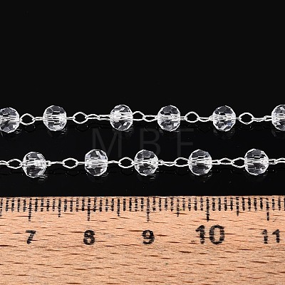 Handmade Glass Faceted Round Beaded Chains CHC-ZX005-05S-1