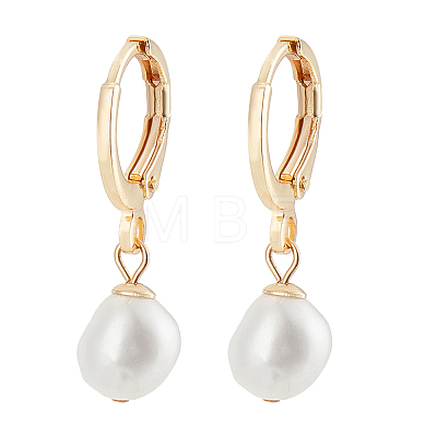 ANATTASOUL 1 Pair Natural Pearl Dangle Leverback Earrings EJEW-AN0004-01-1