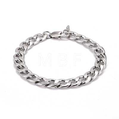 304 Stainless Steel Curb Chains Bracelets BJEW-JB06273-1
