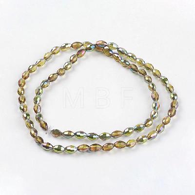 Electroplate Glass Beads Strands EGLA-J013-4x6mm-H29-1