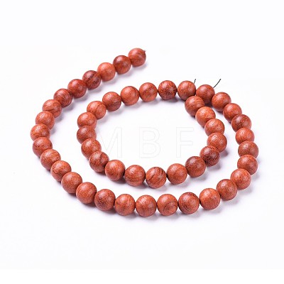 Natural Wood Beads Strands X-WOOD-F008-01-C-1