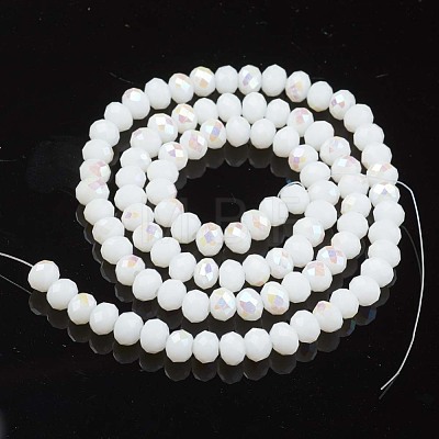 Electroplate Opaque Solid Color Glass Beads Strands X-EGLA-A034-P6mm-L17-1