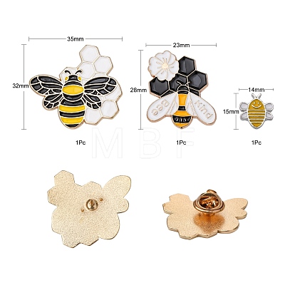 3Pcs 3 Style Bee Kind Enamel Pin JEWB-FS0001-02-1