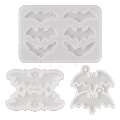  3Pcs 3 Styles DIY Bat Pendants Silicone Molds DIY-TA0005-27-1