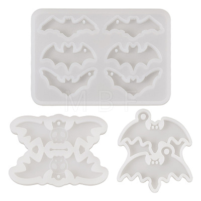  3Pcs 3 Styles DIY Bat Pendants Silhouette Silicone Molds DIY-TA0005-27-1