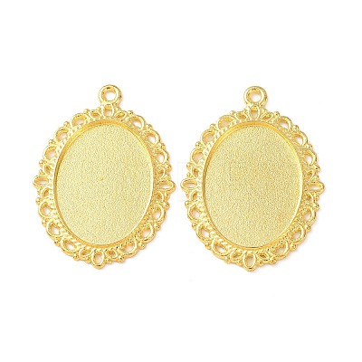 Tibetan Style Oval Alloy Pendant Cabochon Settings LS-TIBEP-Q054-44G-NR-1