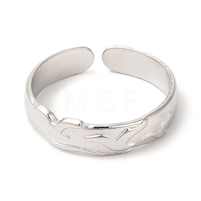 201 Stainless Steel Open Cuff Ring RJEW-E063-45P-1