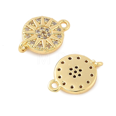 Brass Micro Pave Cubic Zirconia Connector Charms KK-U056-05G-1