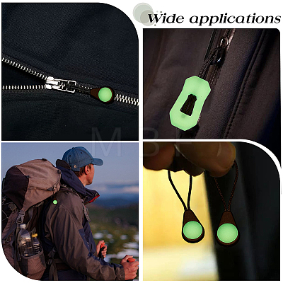 20Pcs 2 Styles Luminous PVC Plastic Replacement Zipper Puller Tabs FIND-CL0002-22-1