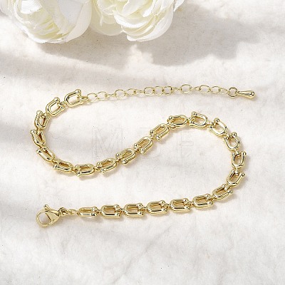 Brass Link Chain Bracelest for Women BJEW-K298-06G-1
