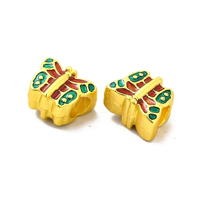 Rack Plating Alloy Enamel European Beads FIND-I034-10MG-1