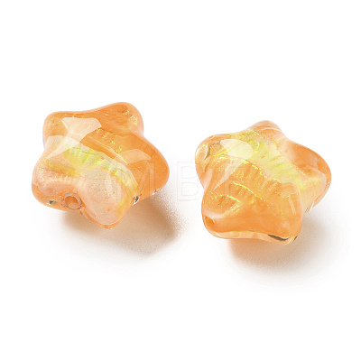 Gradient Color Transparent Hand-drawed Acrylic Beads TACR-P012-01B-06-1