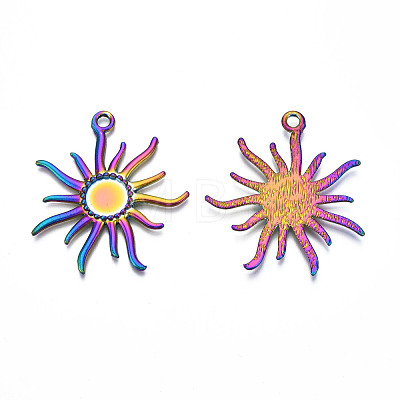 Rainbow Color Alloy Big Pendant Settings for Enanmel PALLOY-N156-195-1